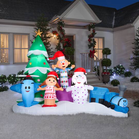 7ft. Airblown® Inflatable Rudolph Misfit Toys Scene with Christmas Lights Décor